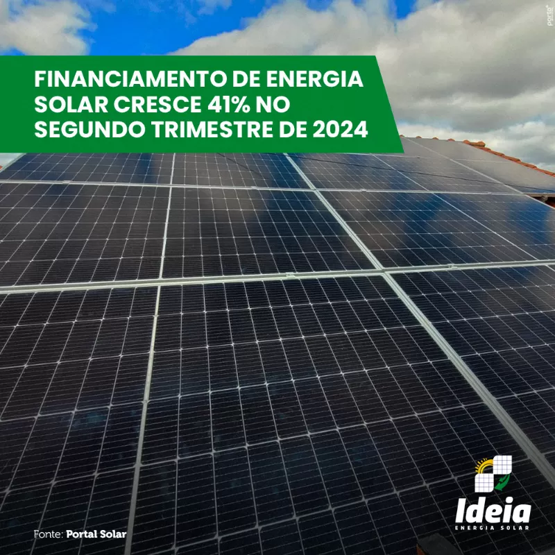 Financiamento de energia solar cresce 41% no segundo trimestre de 2024