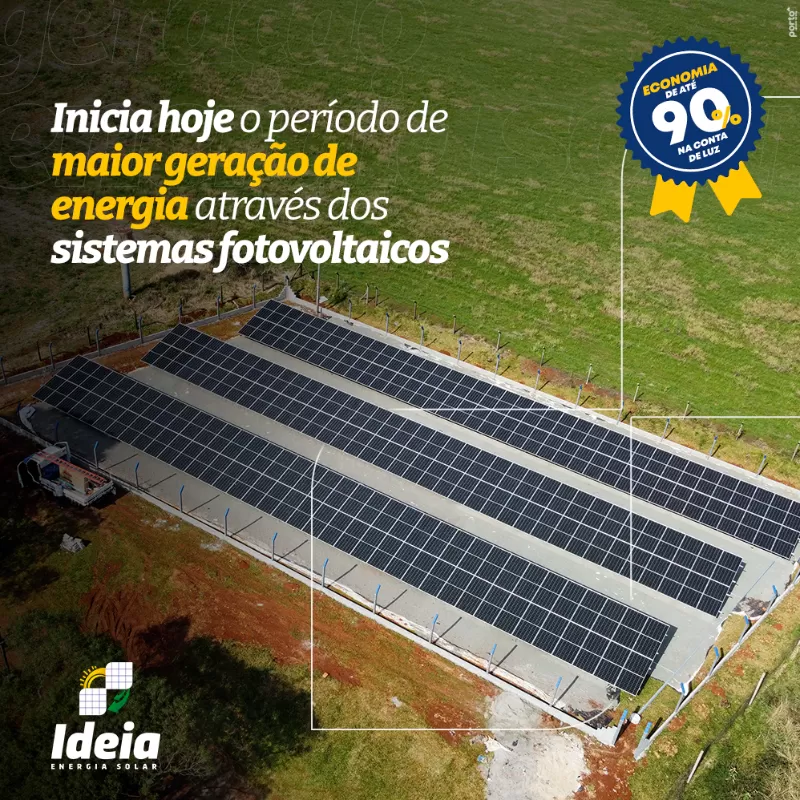 Inicia hoje o período de maior geração de energia através dos sistemas fotovoltaicos