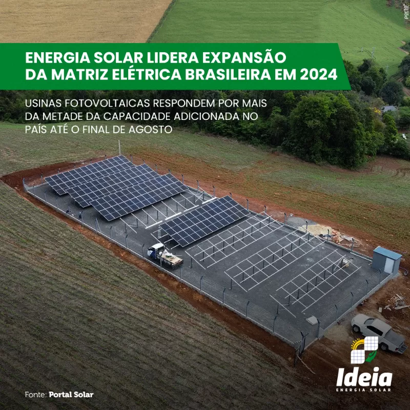 Energia solar lidera expansão da matriz elétrica brasileira em 2024